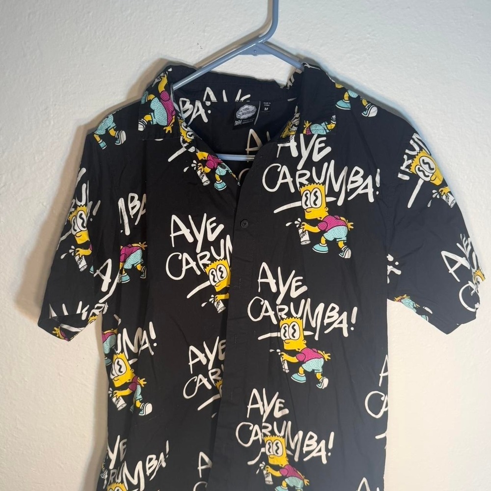 Simpsons Button Up T-Shirt Bart Simpson Size M - Picture 2 of 5